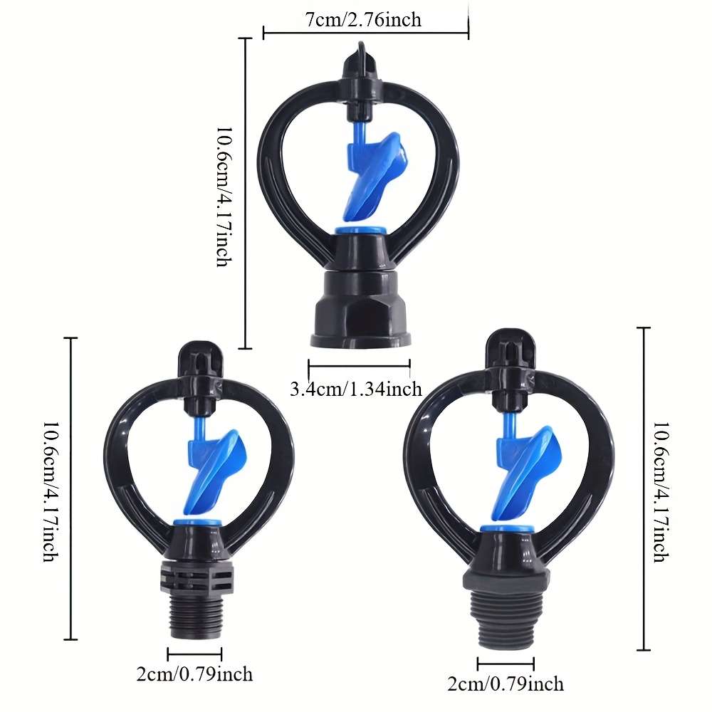 3Pcs Rotating Rain Butterfly Sprinkler Nozzles Adjustable Spray