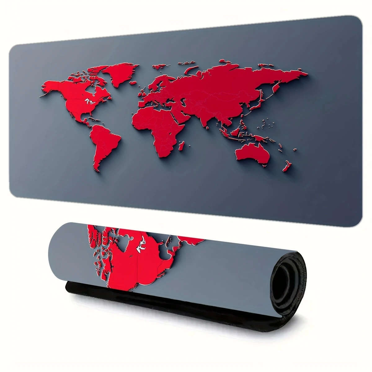 40x90cm Red World Map Design Mouse Pad Non-Slip Waterproof Washable Desk Mat