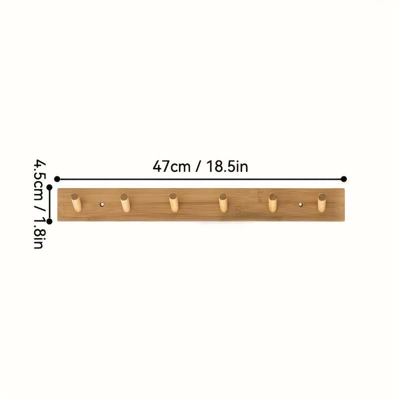 Wall-Mounted Coat Racks Bamboo Clothes Towel Hat Handbags Key Coat Hooks for Living Room Bedroom Ent