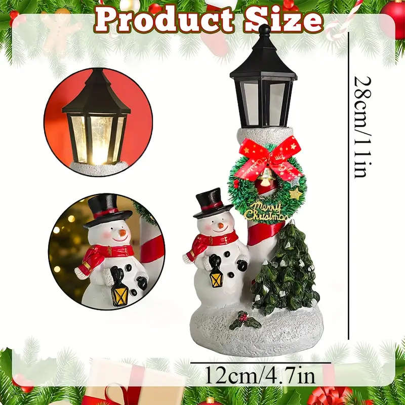 1 x Festive Snowman and Santa LED Lantern