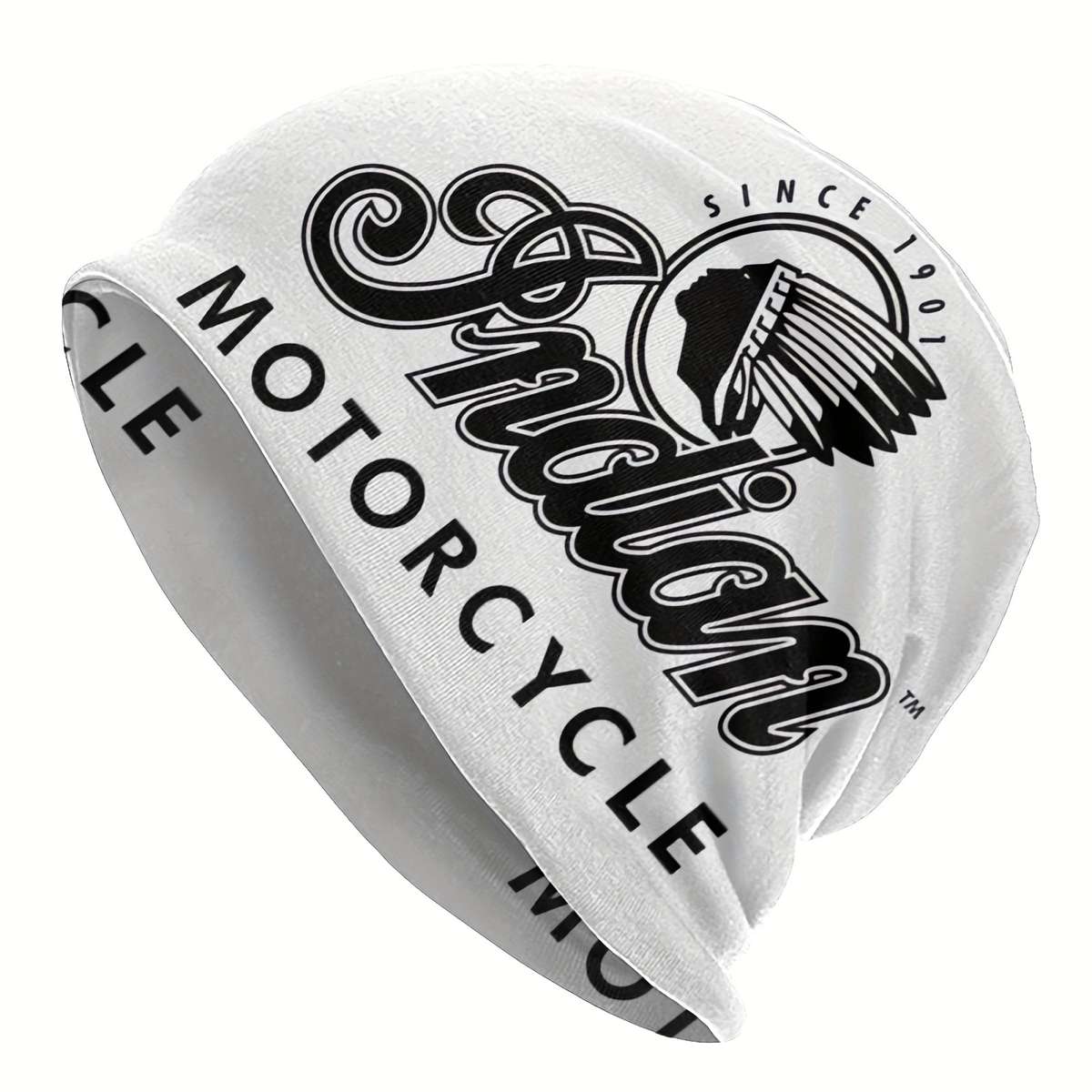 1pc Indian Motorcycles Beanie Hat Soft Thin Polyester Blend Funky Style Bonnet Cap with Log