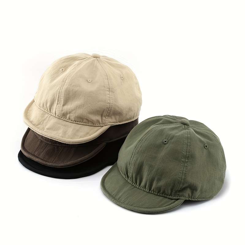 1pc Vintage-Inspired Soft Top Baseball Cap Washed Adjustable Dad Hat with Wide Brim Black Casua