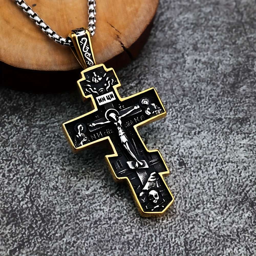 1 Piece Golden And Silvery Jesus Theme Pendant