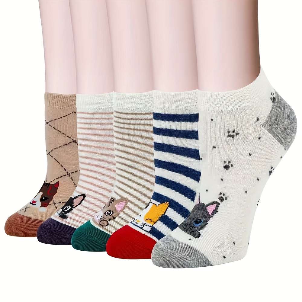 5 Pairs Mixed Colors One Size High Elastic Socks