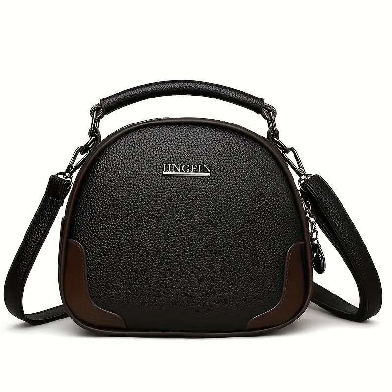 1pc Women's Crossbody Bag with Double Zipper Compartments Artificial Leather Casual Mini Fashion