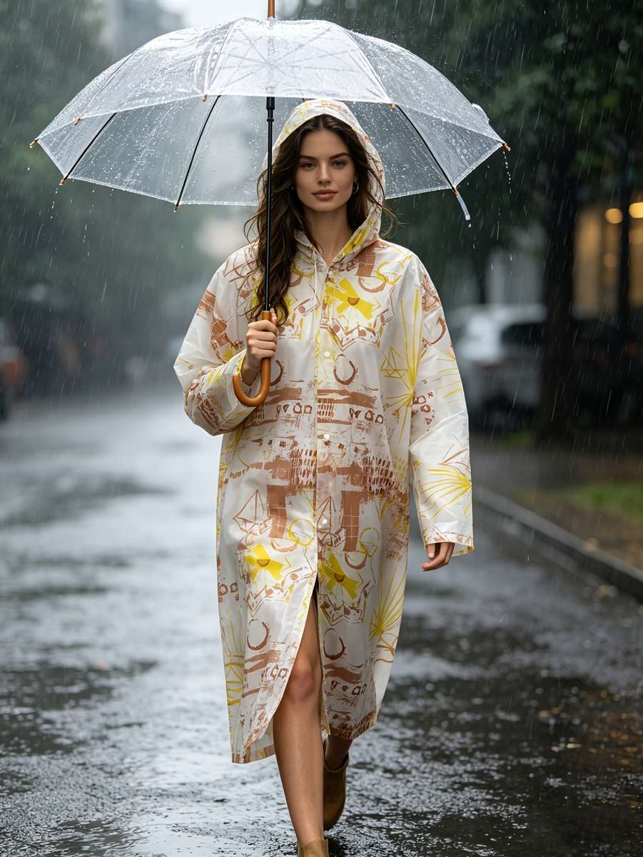 Raincoat White Size Asian Onesize