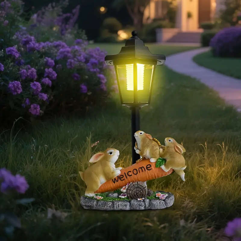 1 x Solar Rabbit and Carrot Garden Light