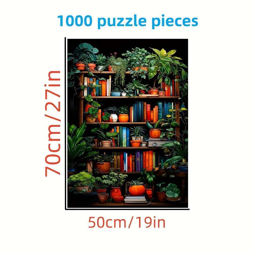 1000pcs DIY Jigsaw Puzzle Bookshelf Design Thick Durable White Cards Perfect fo