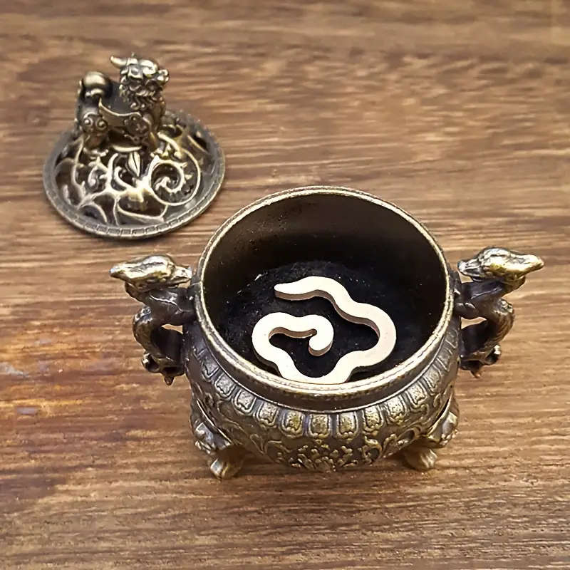1 x Vintage Metal Kirin Incense Burner