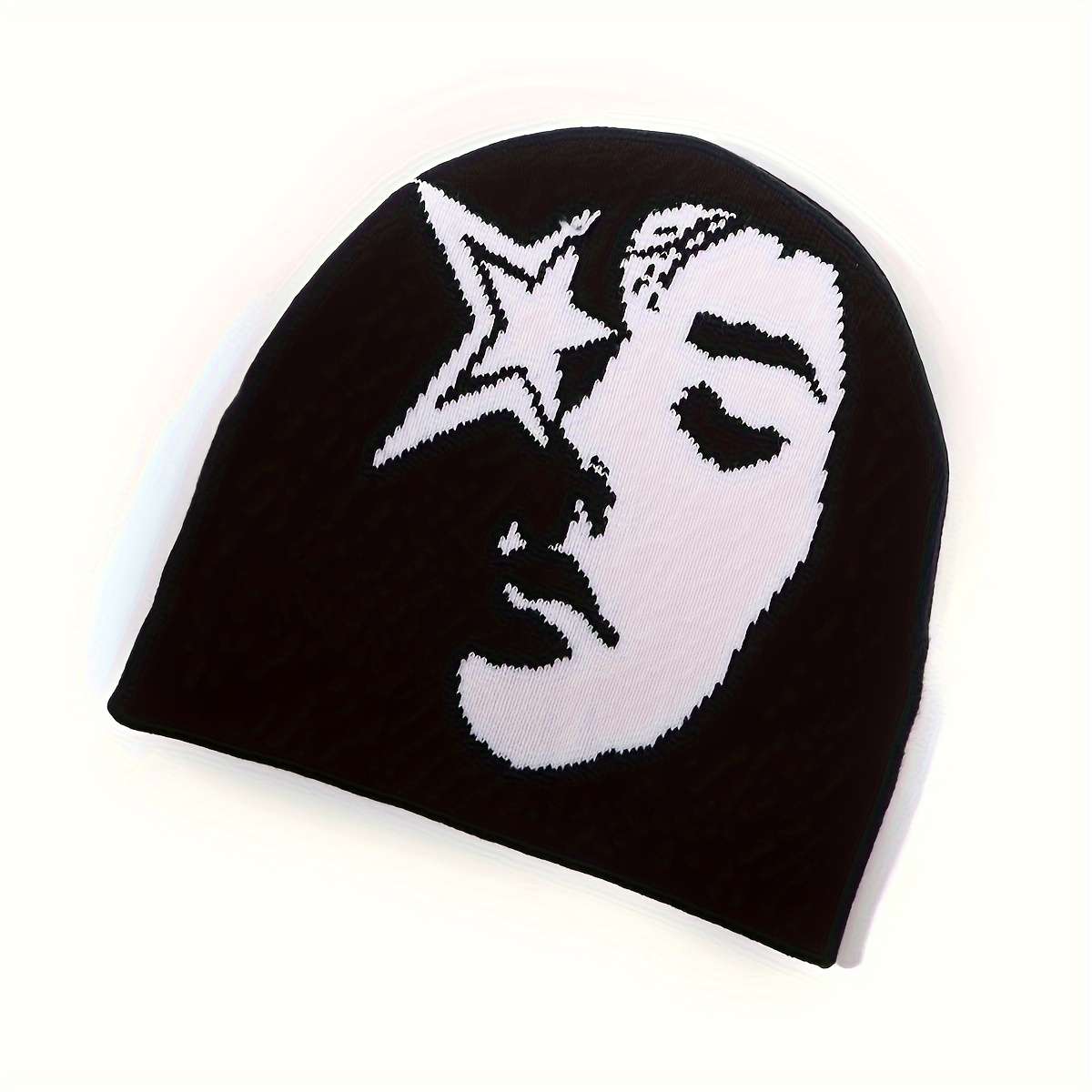 Star Face Jacquard Knit Beanie