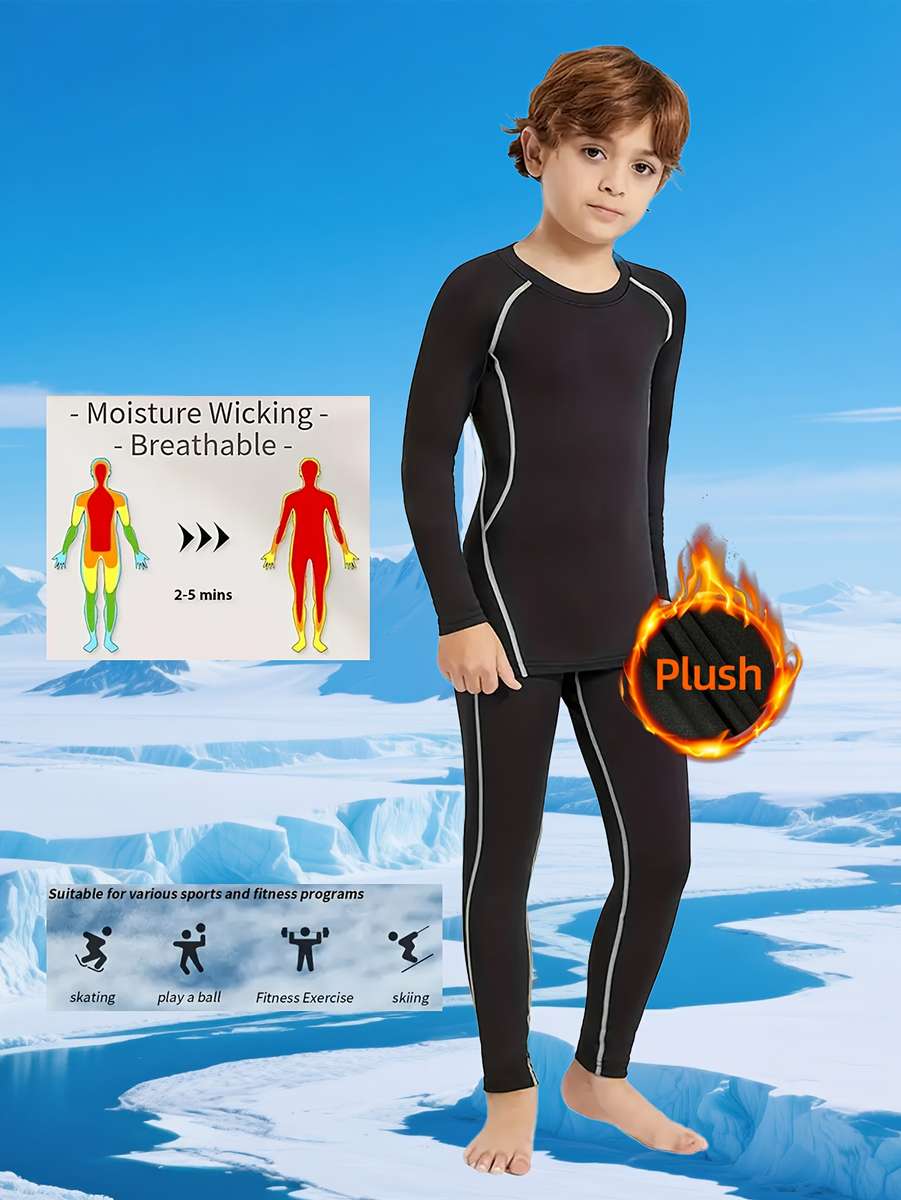Thermal Underwear Color Black Green Line Size56Y