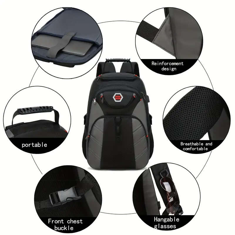 A travel notebook laptop backpack a durable business backpack with USB charging port suitable