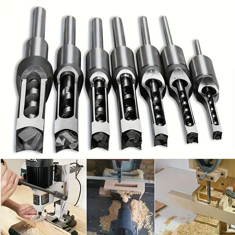 Steel Square Hole Drill Bit Set