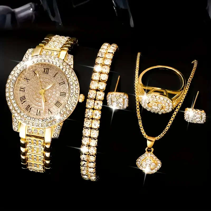 6 Piece Accessory Set - Quartz Women's Watch and Jewelry Set
