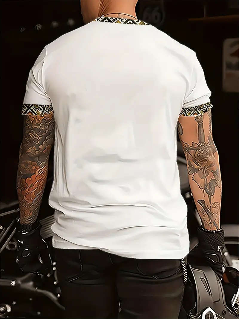 Men's Ethnic Totem T-Shirt - Soft, Breathable, Casual Crew Neck