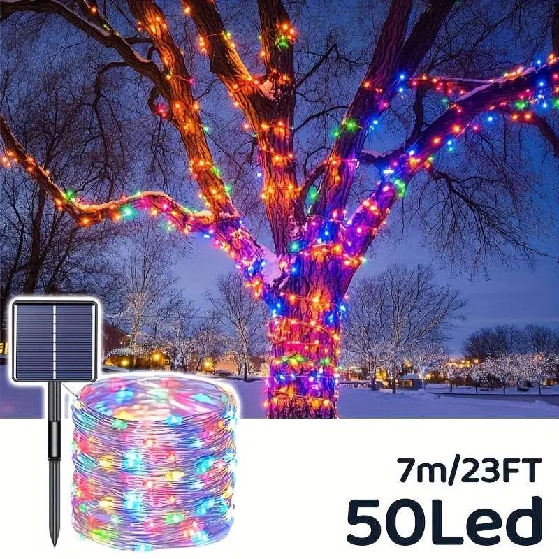 Solar Outdoor String Lights Colorful 7M