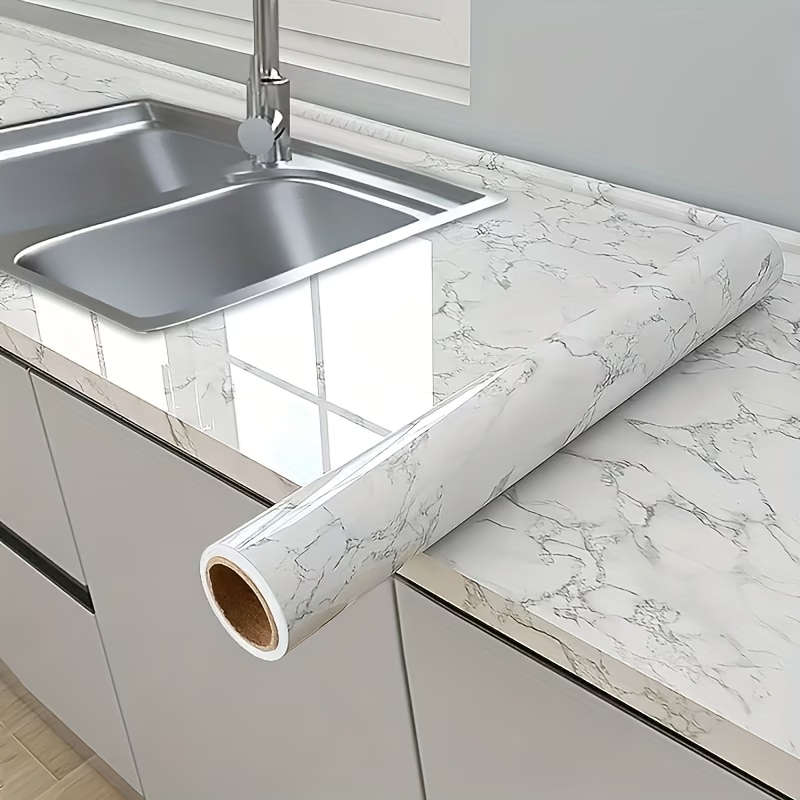 1 Roll Of 0.15mm Thick Imitation Marble PVC Wallpaper 40cm x 2m