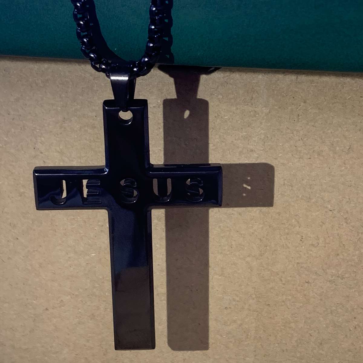 1 Piece Black Jesus Theme Pendant