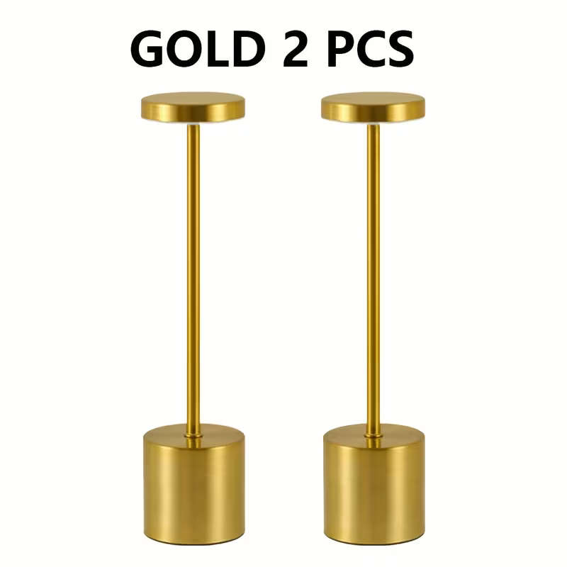 2pc Dimmable LED Desk Lamp Golden