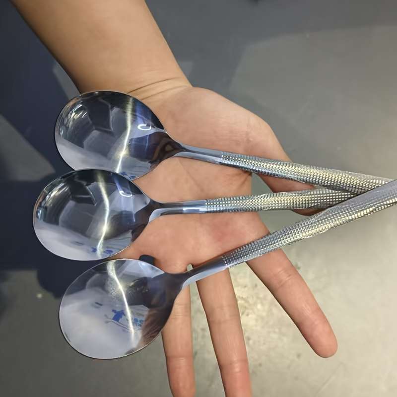 8pcs Stainless Steel Hammering Spoon Set Suitable for Soup Catering And Kitchen Use