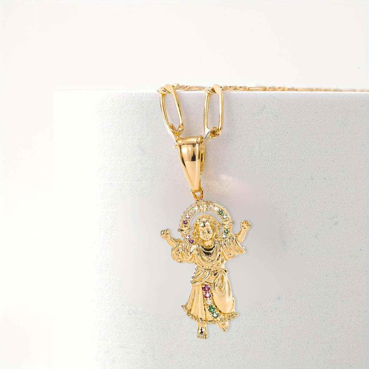 1 Piece Golden Yellow 02 Jesus Theme Pendant