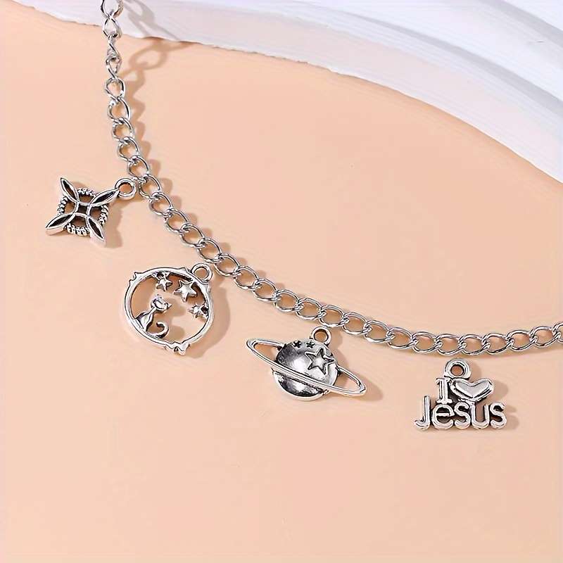 1 Piece Antique Silvery Jesus Theme Pendant