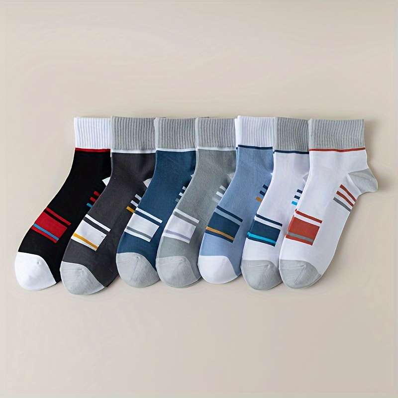 7 Pairs One Size Solid Color High Elastic Socks