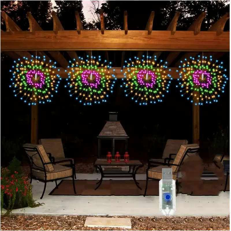 4 Strings Of Led Fireworks Colourful