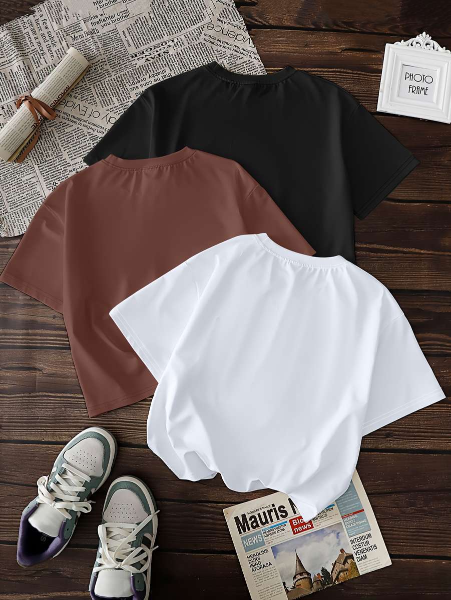 Womens T Shirt Color White Black Brown Sizel