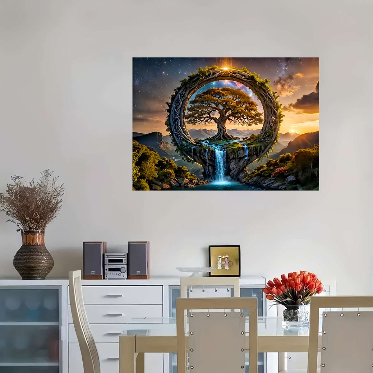 1000pcs Wisdom Tree Jigsaw Puzzle Vibrant Fantasy Design with Enchanted Landscape