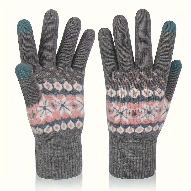 1 Pair Light Grey Warm Gloves