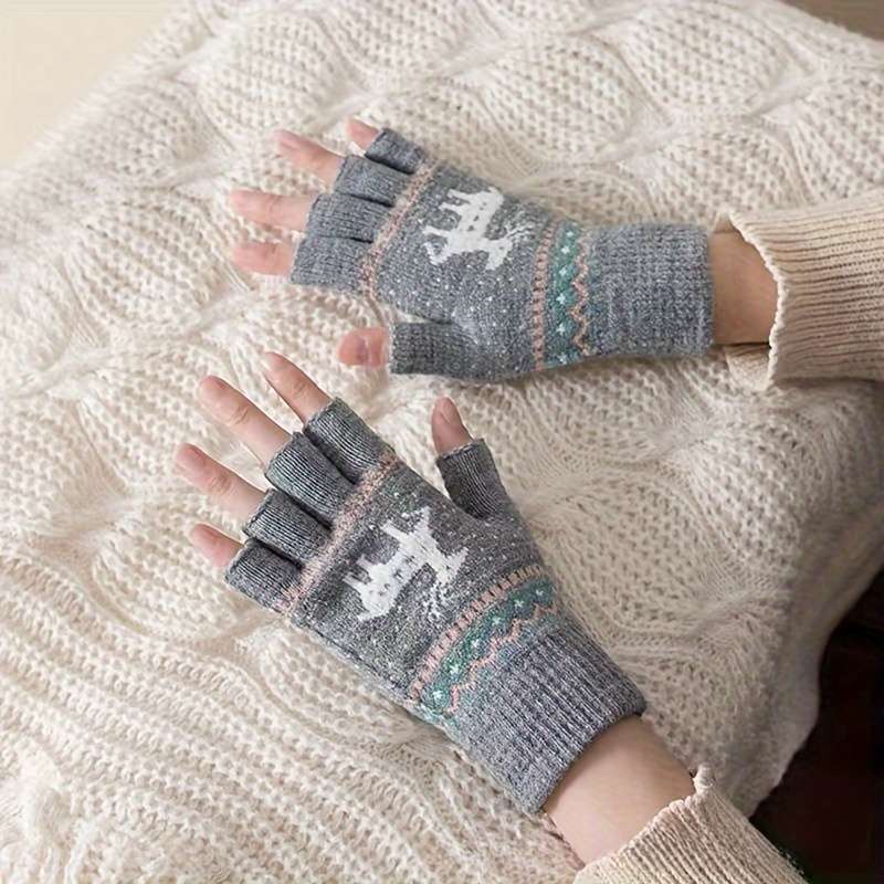 1 Pair Red Warm Gloves