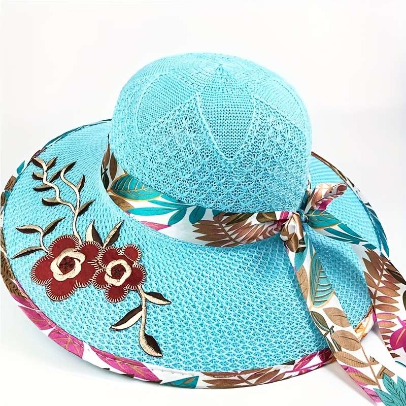 1pc Cartoon Women'S Fashion Beach Sun Hat Braid Fitted Hand Wash Only with Drawstring Closure a