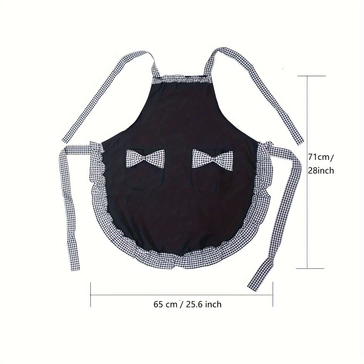 1pc Cute Bow Tie Apron Designed for Cooking Featuring Two Pockets for Small Items Suitable for Ac