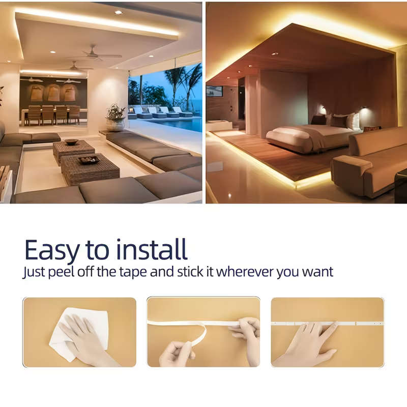 USB LED Strip Light Warm White TV Backlight Bedroom Decor 1M