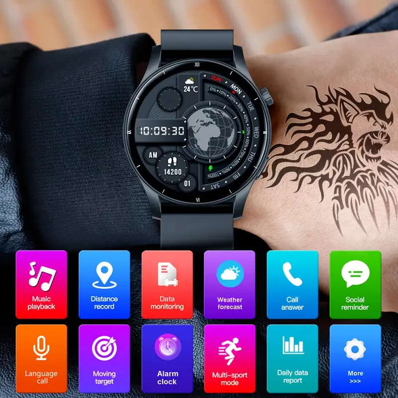Smartwatch for Men IP68 Waterproof Touch Screen Wireless Connectivity 300mAh Rechargeable Battery