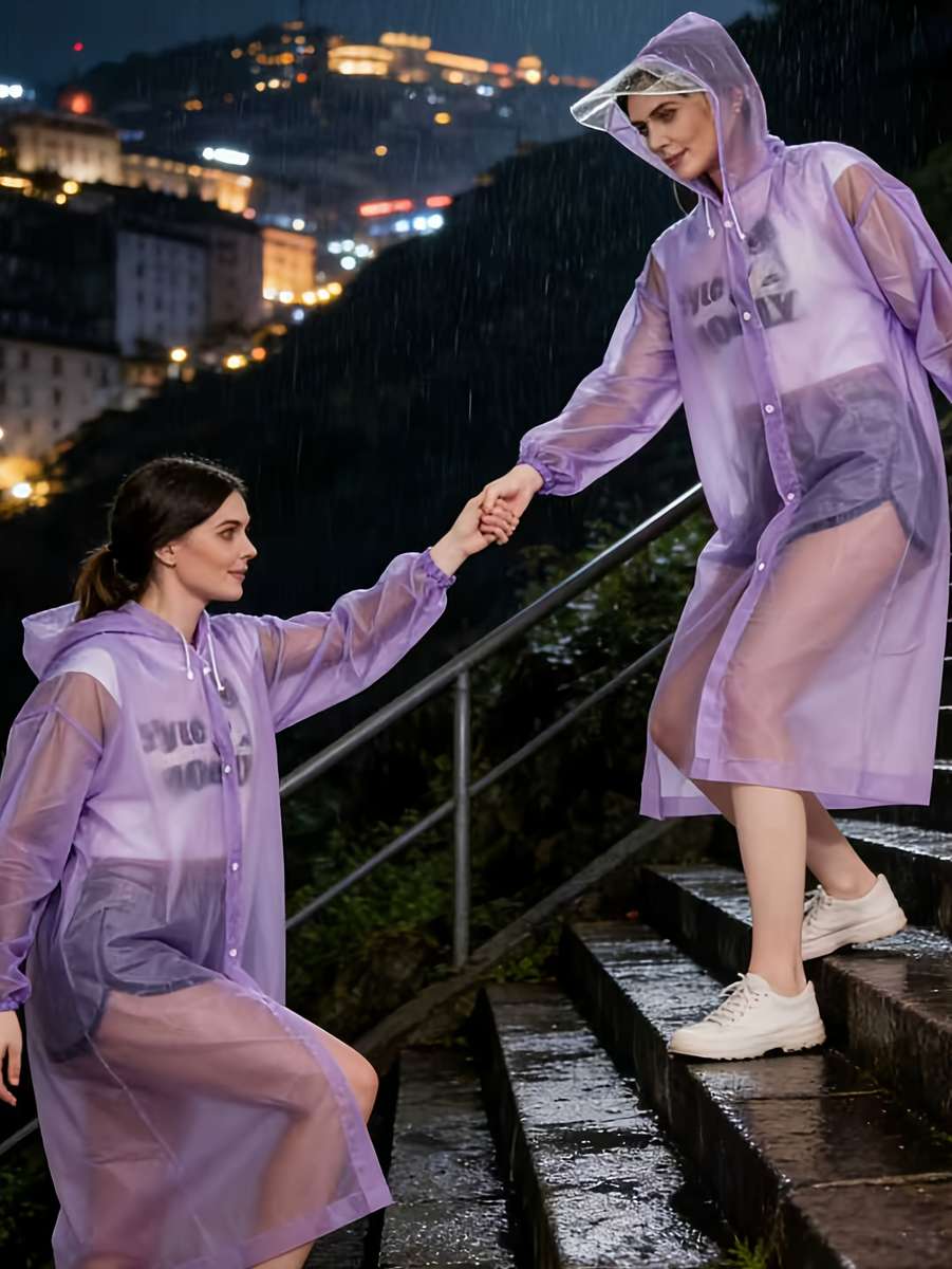 Raincoat Purple Size Asian Onesize
