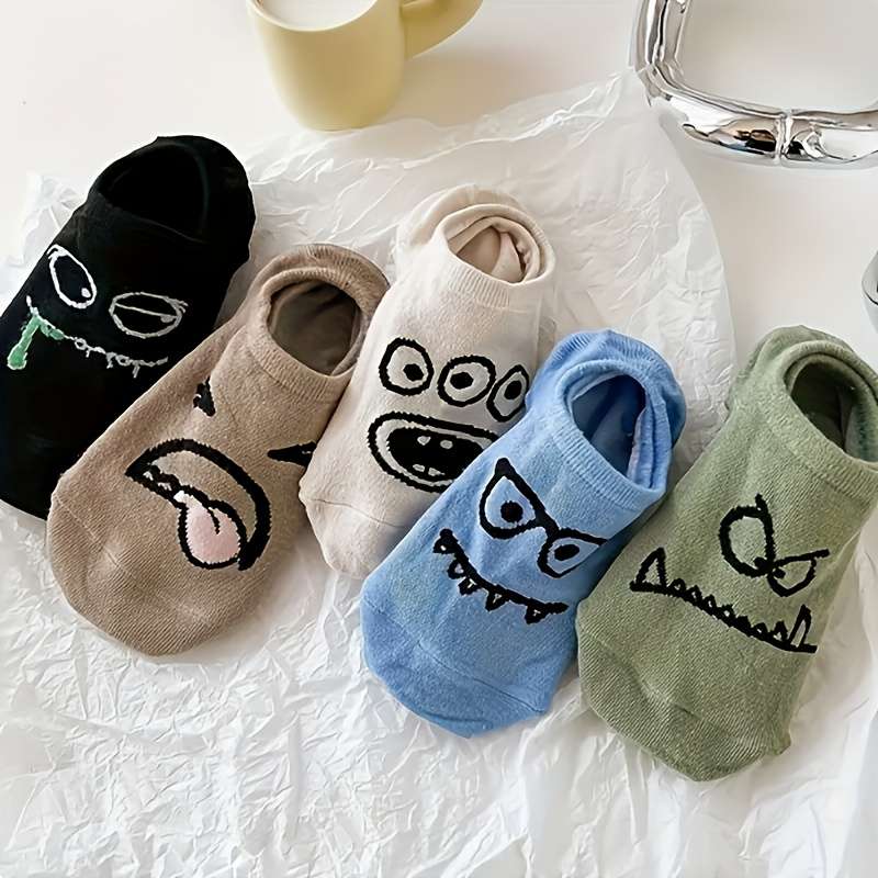 5 Pairs Mixed One Size High Elastic Socks