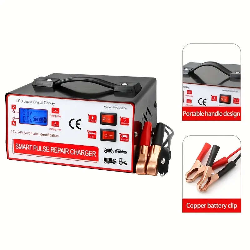 12V/24V Intelligent Battery Charger for Motorcycles and Cars