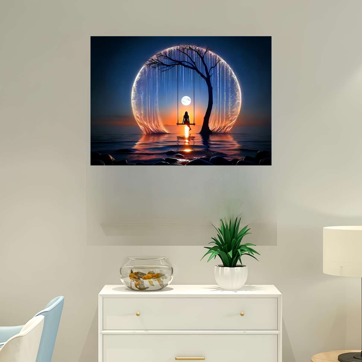 1000pcs of a Jigsaw Puzzle Featuring a Bright Moon Over The Sea a Challenging DIY Br