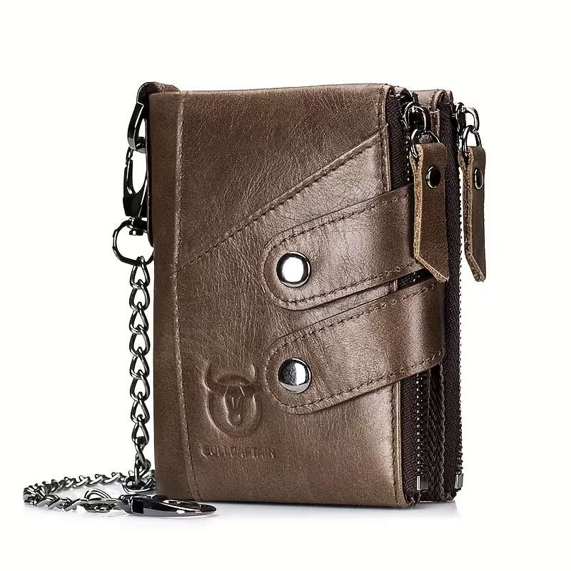 Genuine Bullcaptain Leather Wallet with Large Capacity And Multiple Card Slots