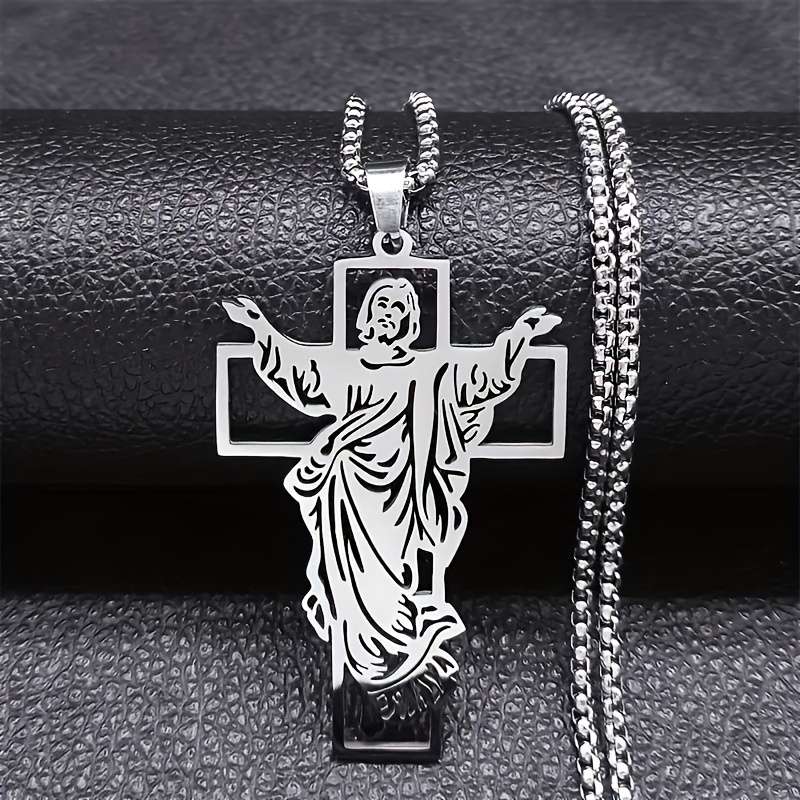 1 Piece Silvery Jesus Theme Pendant