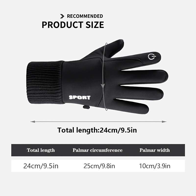 1 Pair Light Gray Warm Gloves