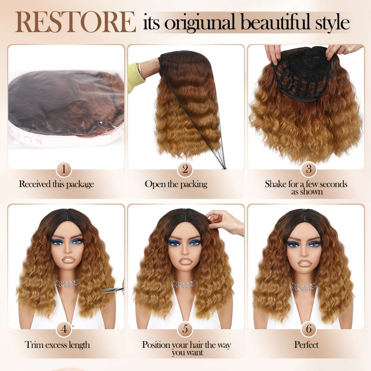 1Pc Style3 35.56cm Fashion Design Wig