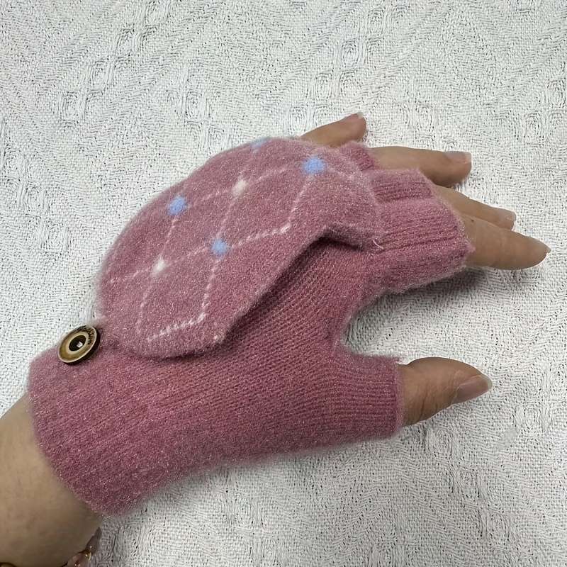 1 Pair Grey Warm Gloves