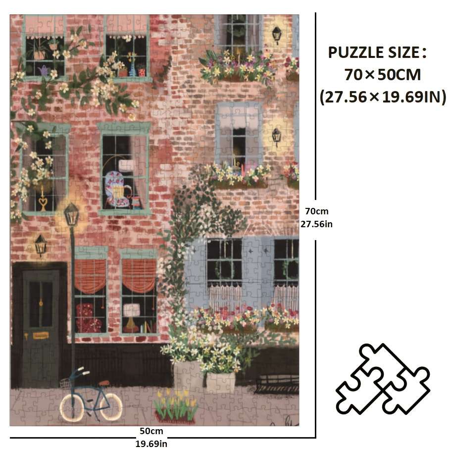 1000pcs Charming Street Scene Jigsaw Puzzle Vibrant Spring Colors Educational Th