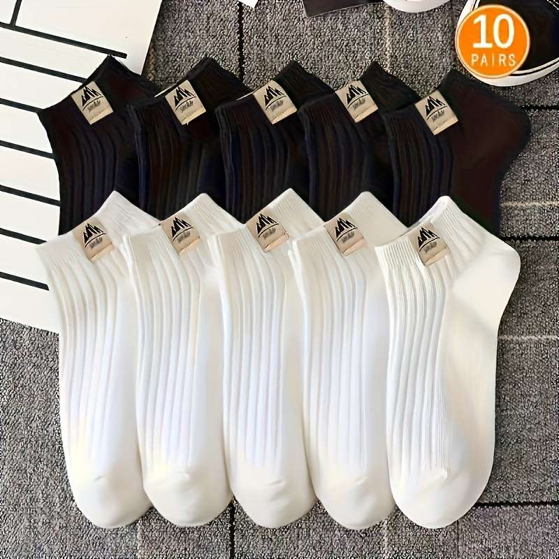 10 Pairs White One Size High Elastic Socks
