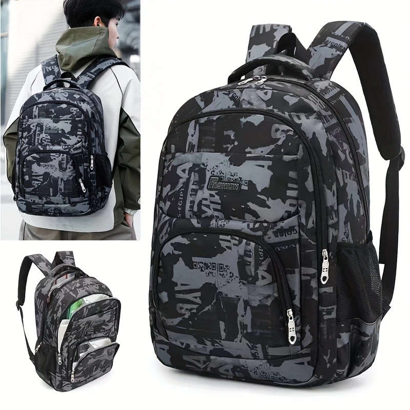 1pc Multifunctional Large Capacity Casual Daypack with Adjustable Straps Lightweight Breathable