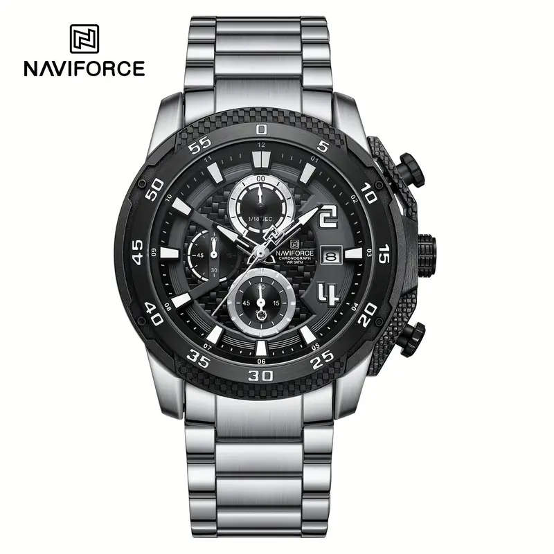 Naviforce Men's Luxuary Chronograph Stainless Steel Business Watch
