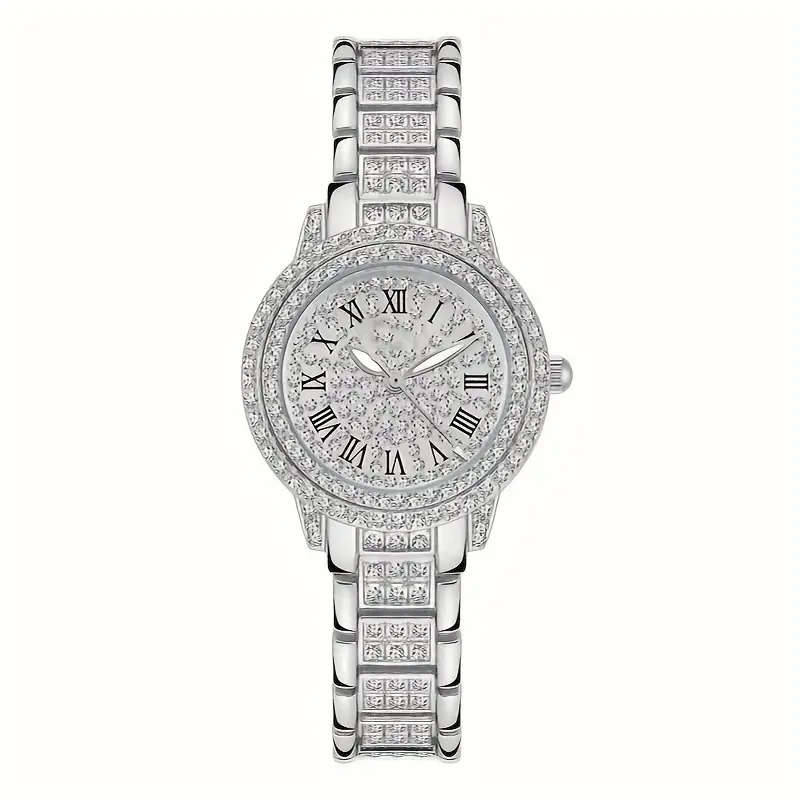 Luxury Silver Rhinestone Women's Quartz Watch
